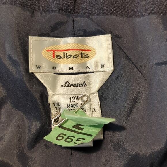 Talbot's Vintage Blue Gray Elastic Back Side Zip Wool Pant Plus Sz 12W - Picture 4 of 12